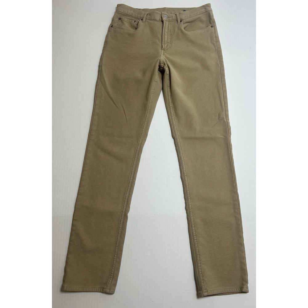 Faherty Jeans Mens 29x32 Khaki Slim Stretch Terry 5-Pocket Pants Casual
